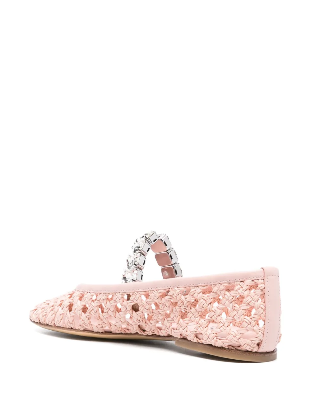 Casadei Versilia crystal-embellished ballet flats Pink