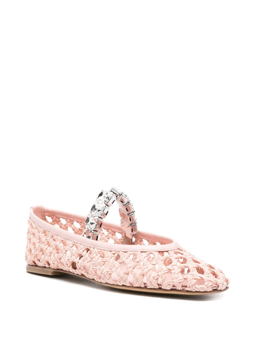 Casadei Versilia crystal-embellished ballet flats Pink