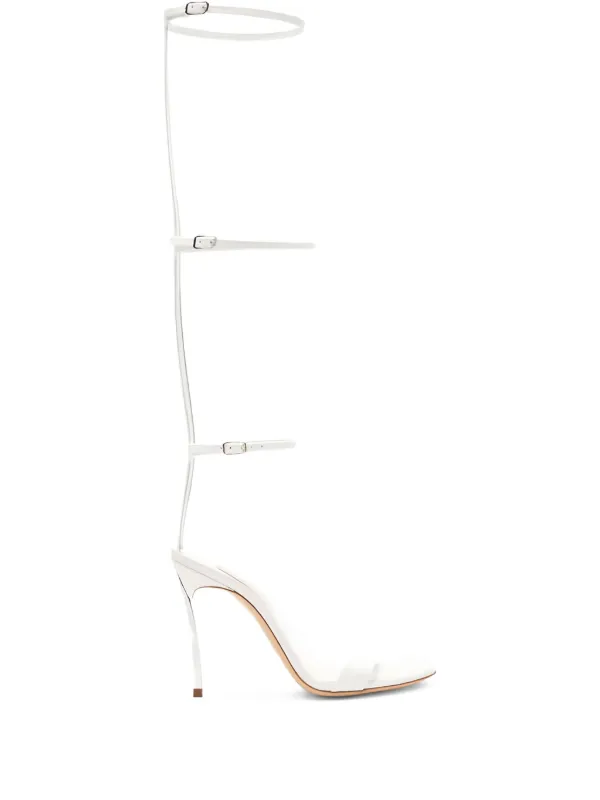 Casadei 100mm Strapped Heel Sandals White FARFETCH PT