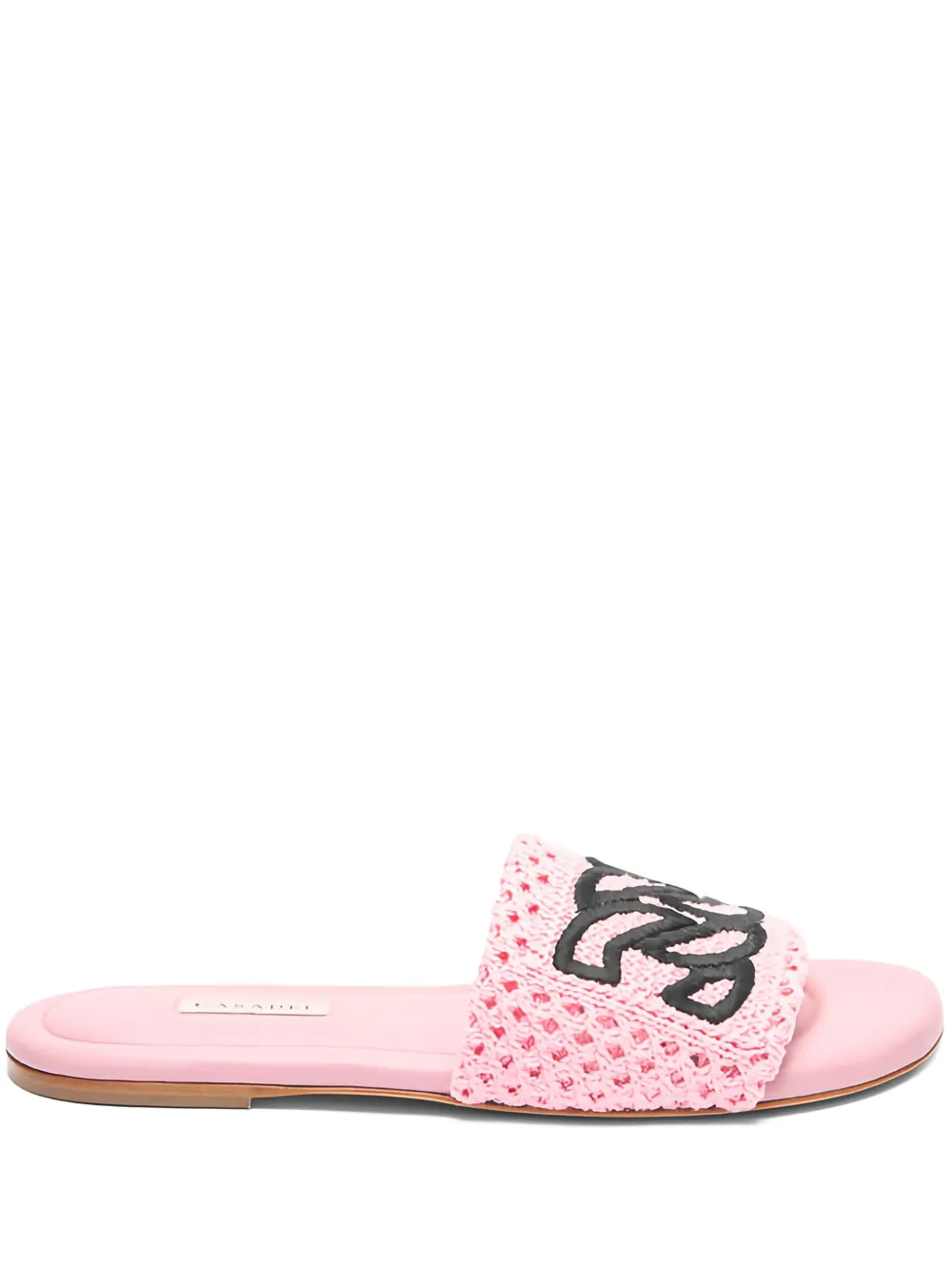 Casadei crochet-embroidered flat sandals Pink