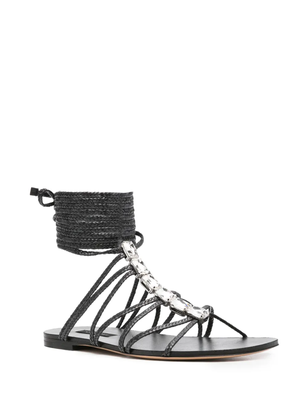 Casadei braided crystal-embellished flat sandals | Flat Sandals | Image 2