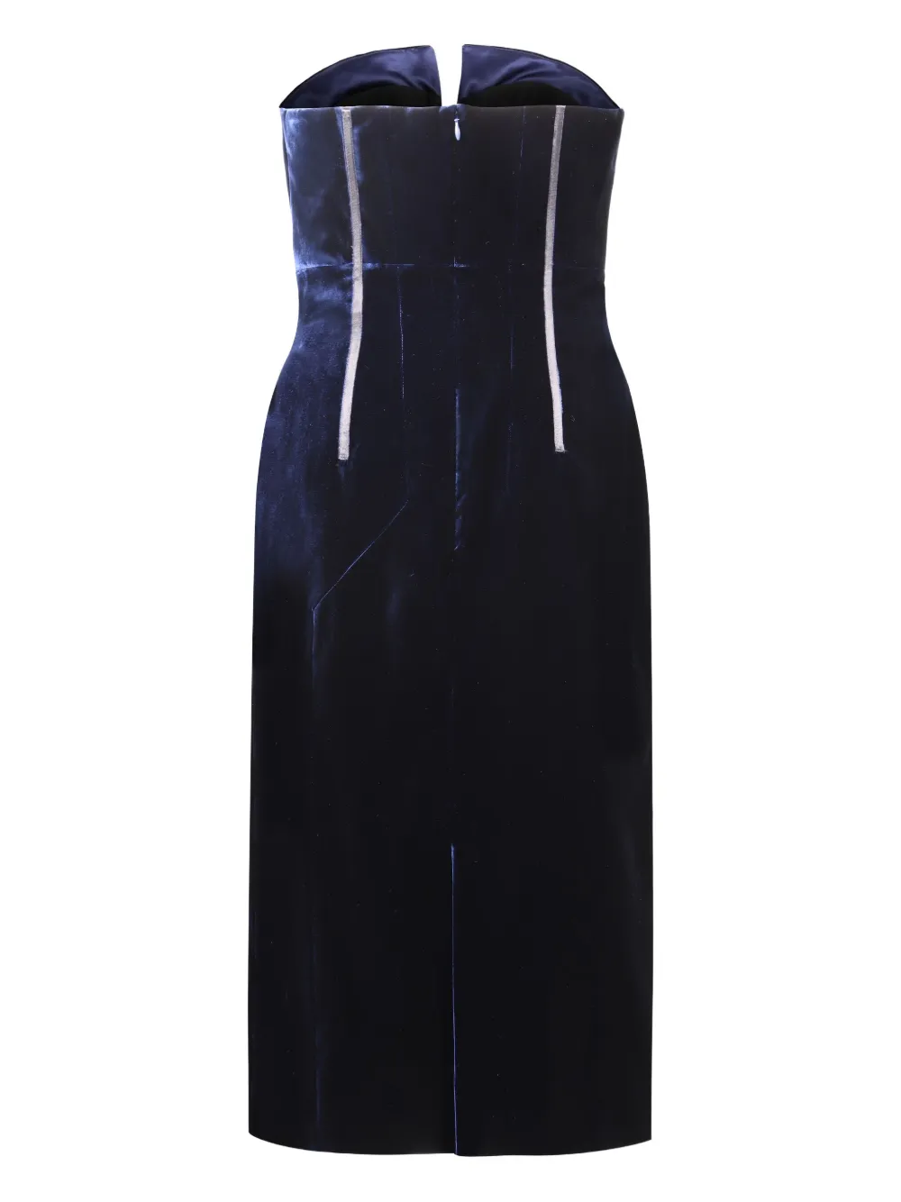 TOM FORD strapless velvet midi dress - ブルー TOM FORD strapless velvet midi dress - ブルー
