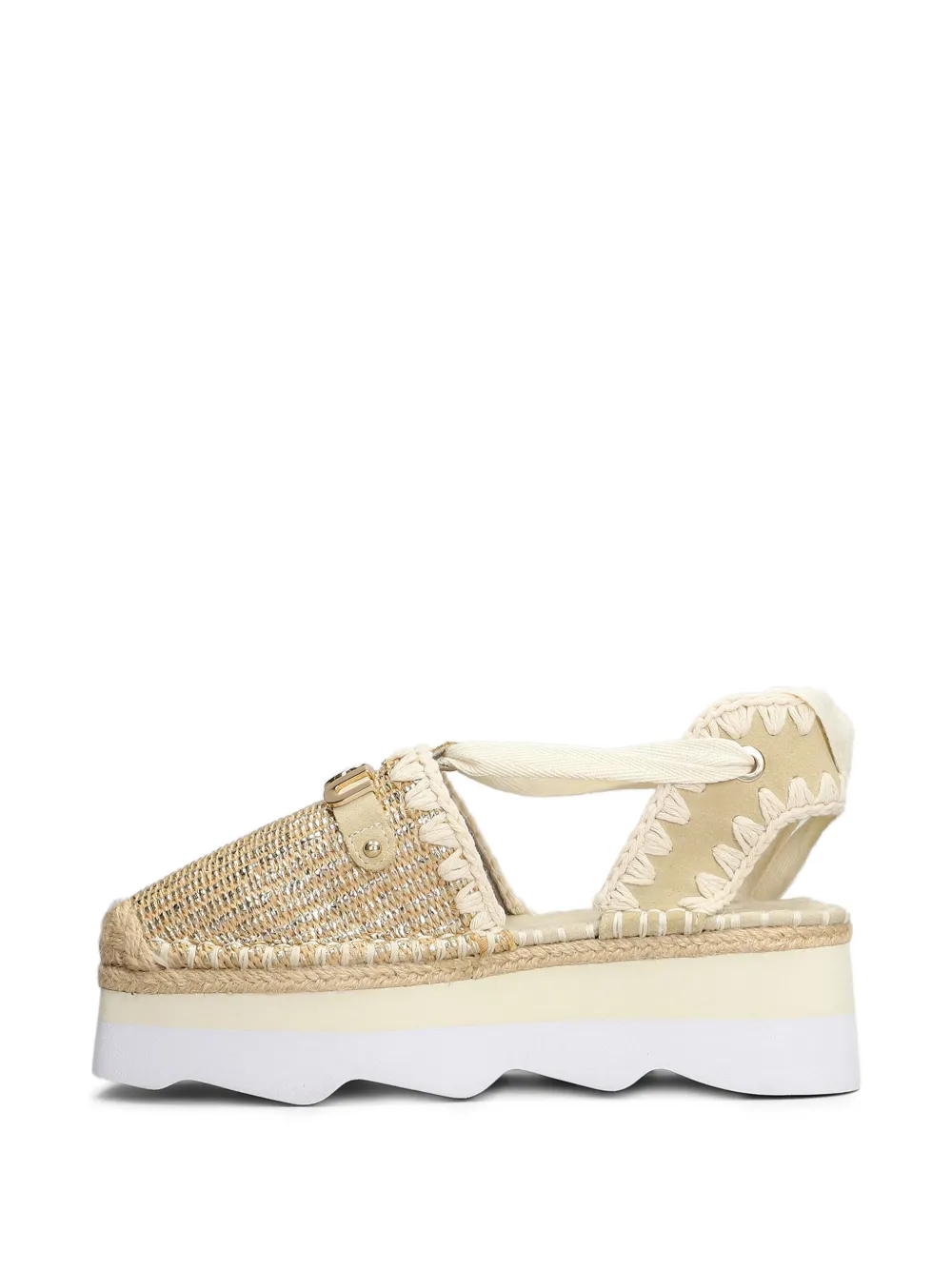 Mou Logo-lettering Espadrilles In Neutrals