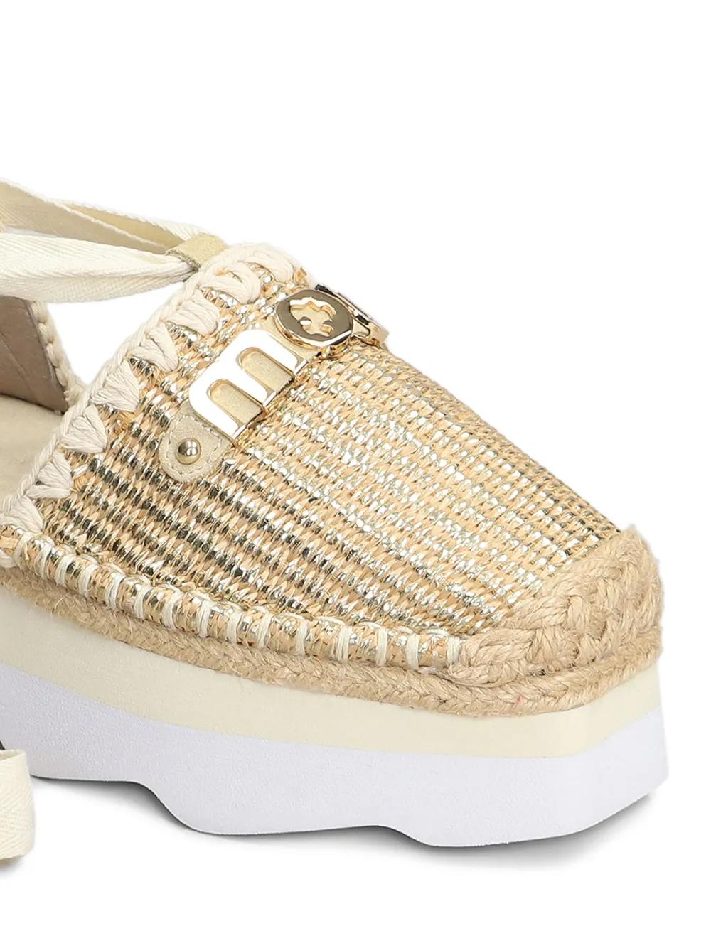 Mou Logo-lettering Espadrilles In Neutrals