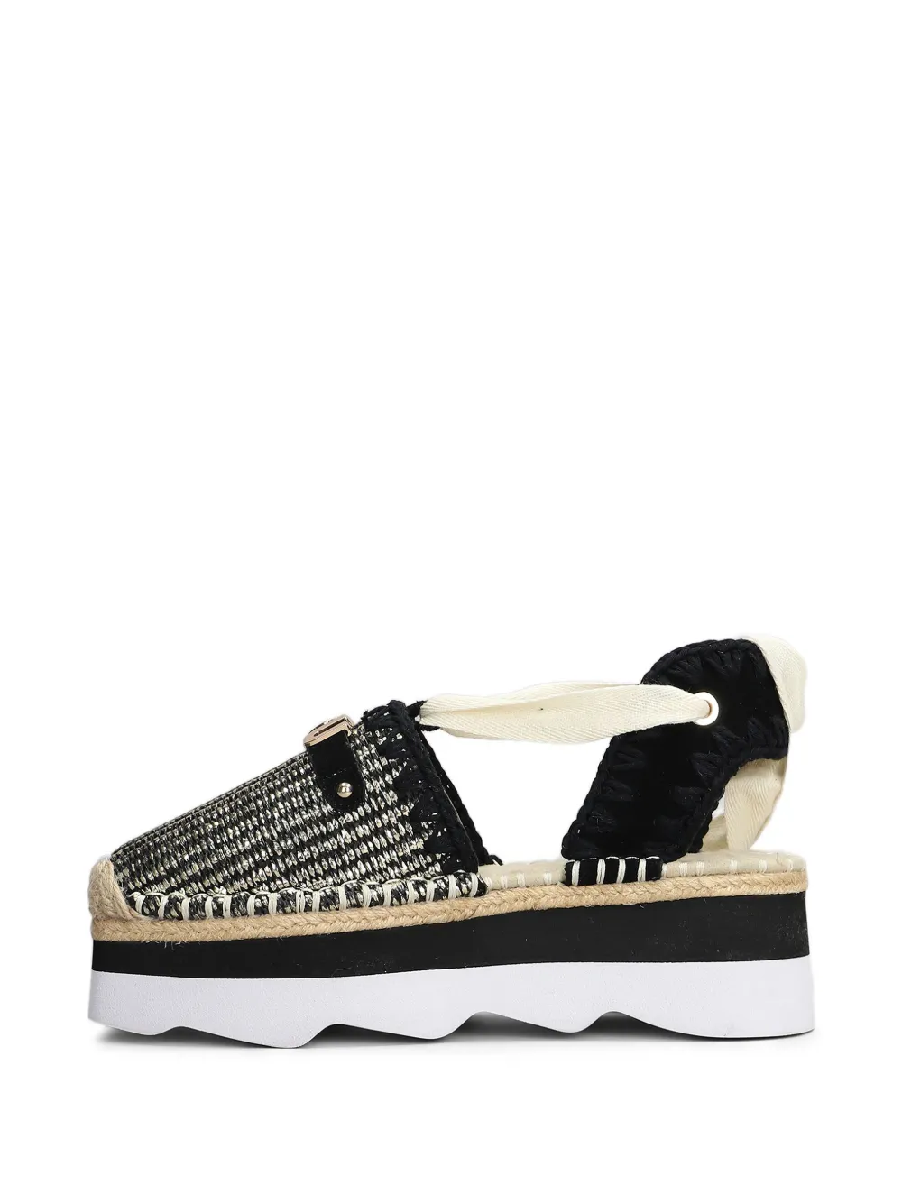 Mou Espa Sandal Espadrilles In Black Raffia In Black