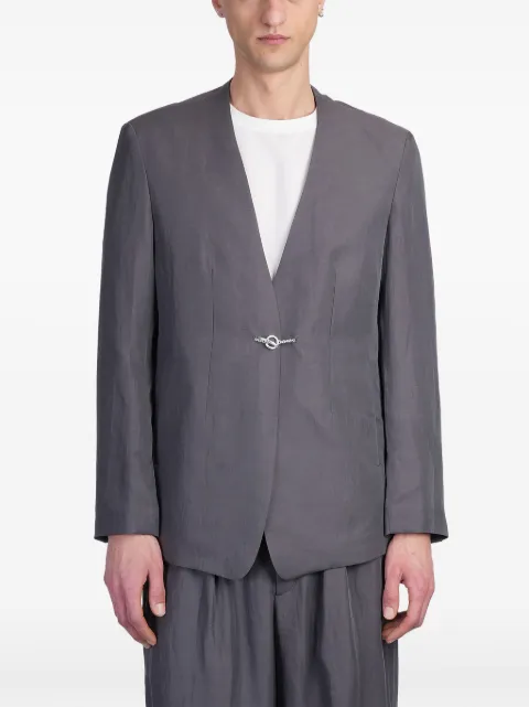 Attachment linen-blend blazer