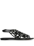 CARRANO crystal-embellished leather sandals - Black