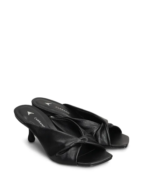 CARRANO ブラックレザー ミュール CARRANO レザーミュール | ブラック | FARFETCH JP