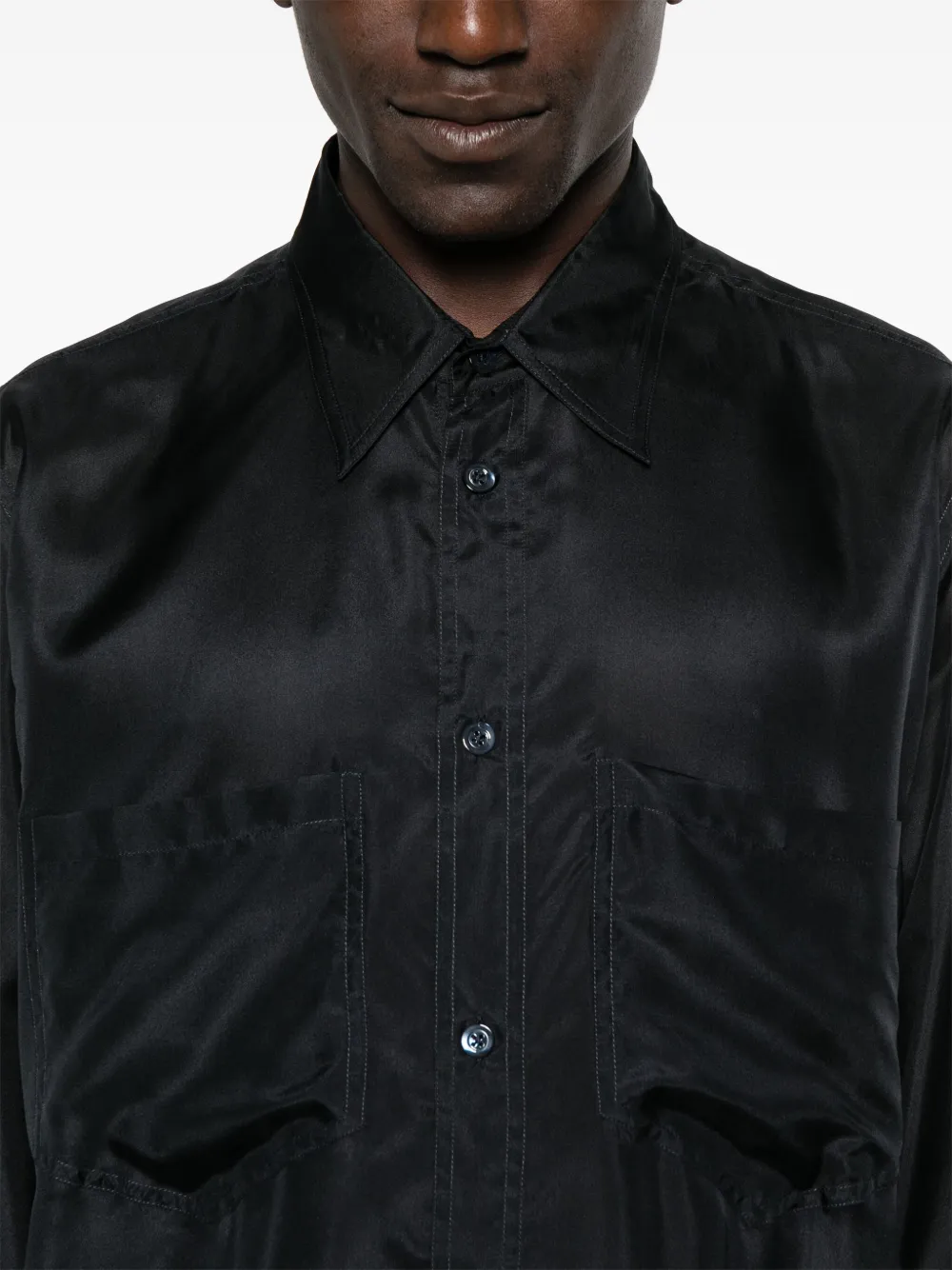 Emporio Armani Zijden overhemd Blauw
