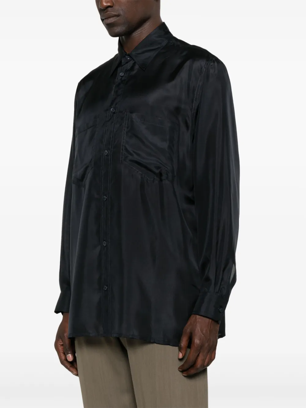 Emporio Armani Zijden overhemd Blauw