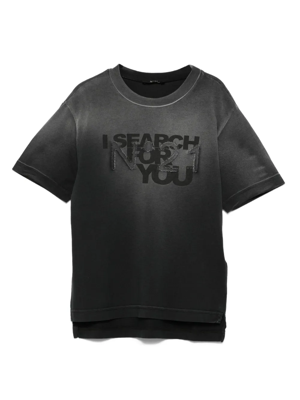 Nº21 Kids embroidered-logo cotton t-shirt | Grey | Image 1