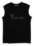 Y's logo-print tank top - Black
