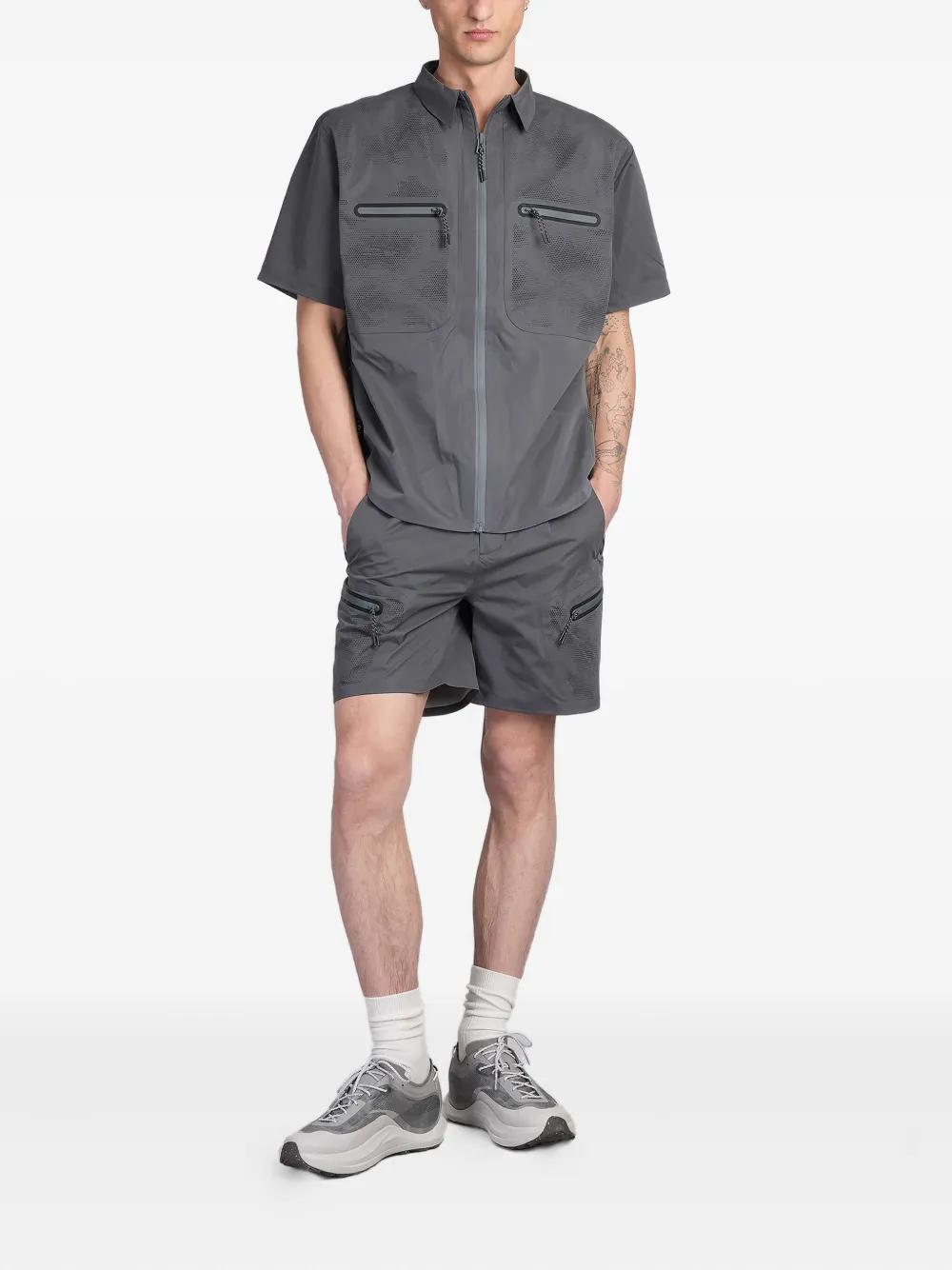 Alpha Industries zip-pocket cargo shorts - Grijs