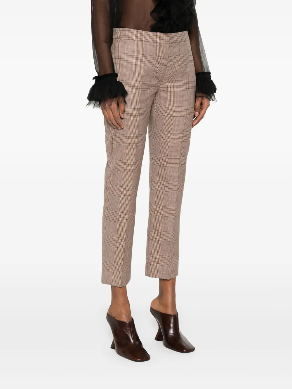 Alexander McQueen Heritage Check broek Bruin