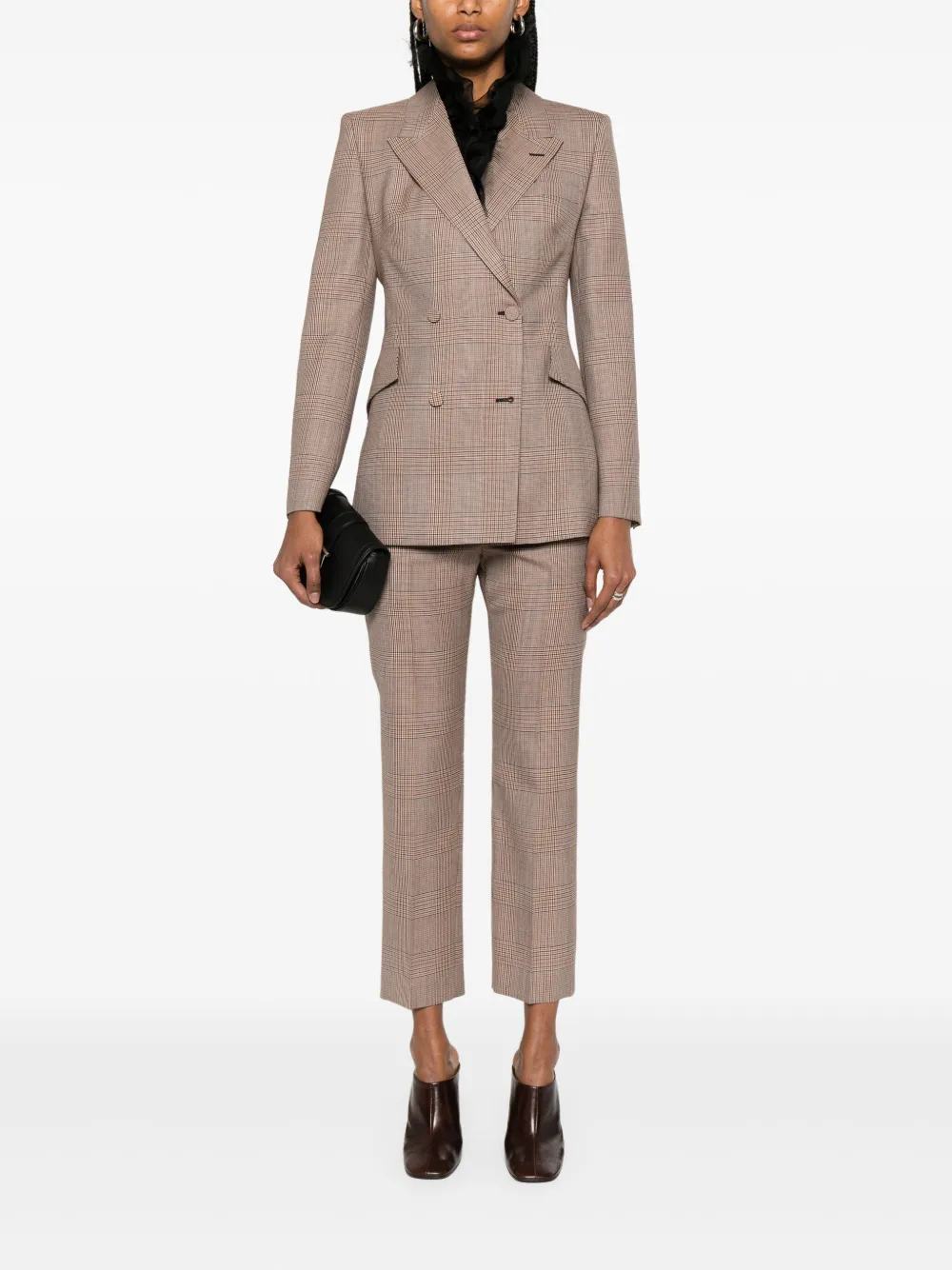Alexander McQueen Heritage Check broek Bruin