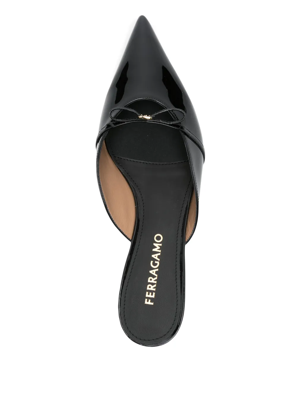 Ferragamo Muiltjes met strikdetail Zwart