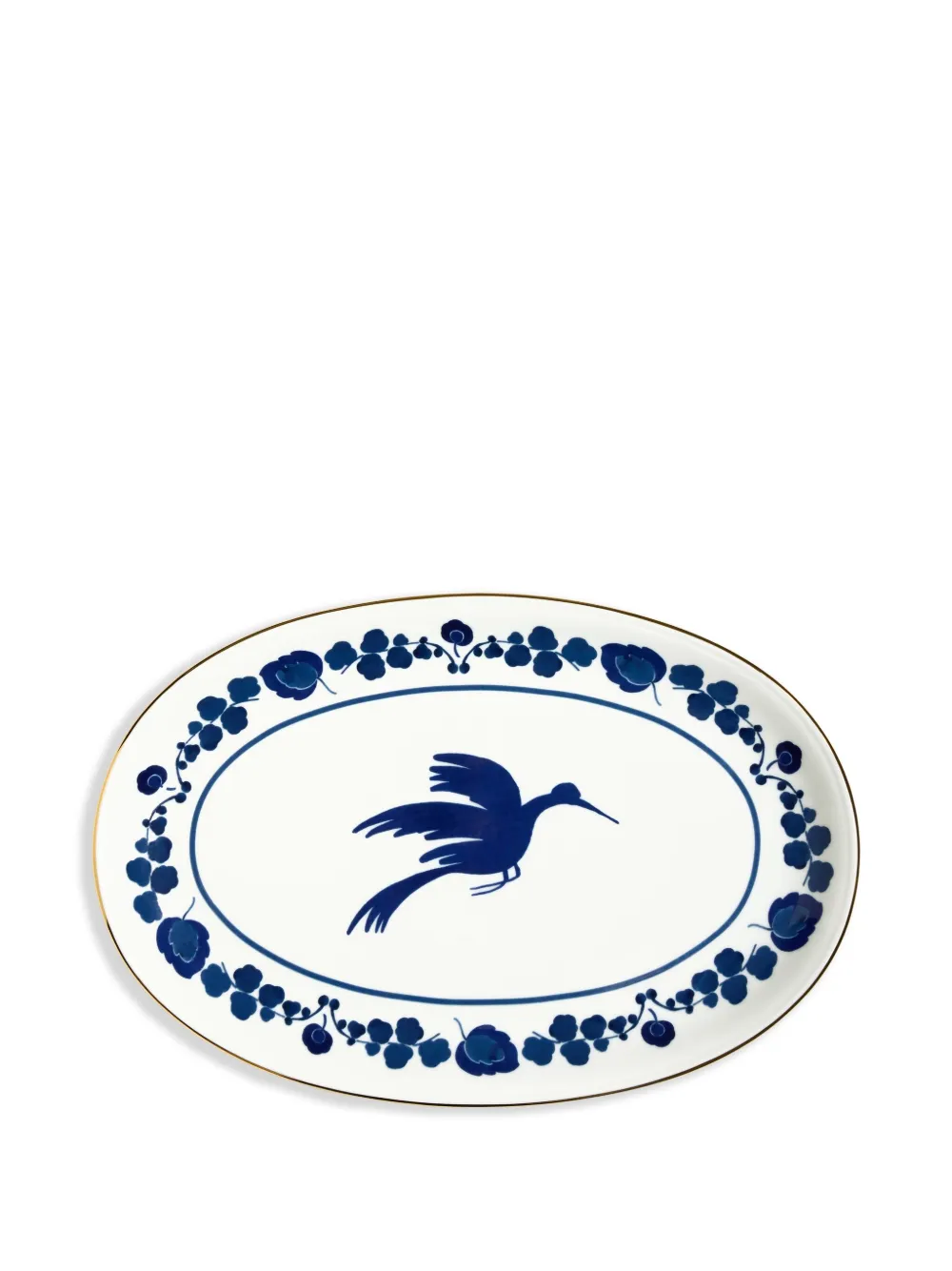La DoubleJ Wildbird-print platter (36cm x 24cm) | White | Image 1