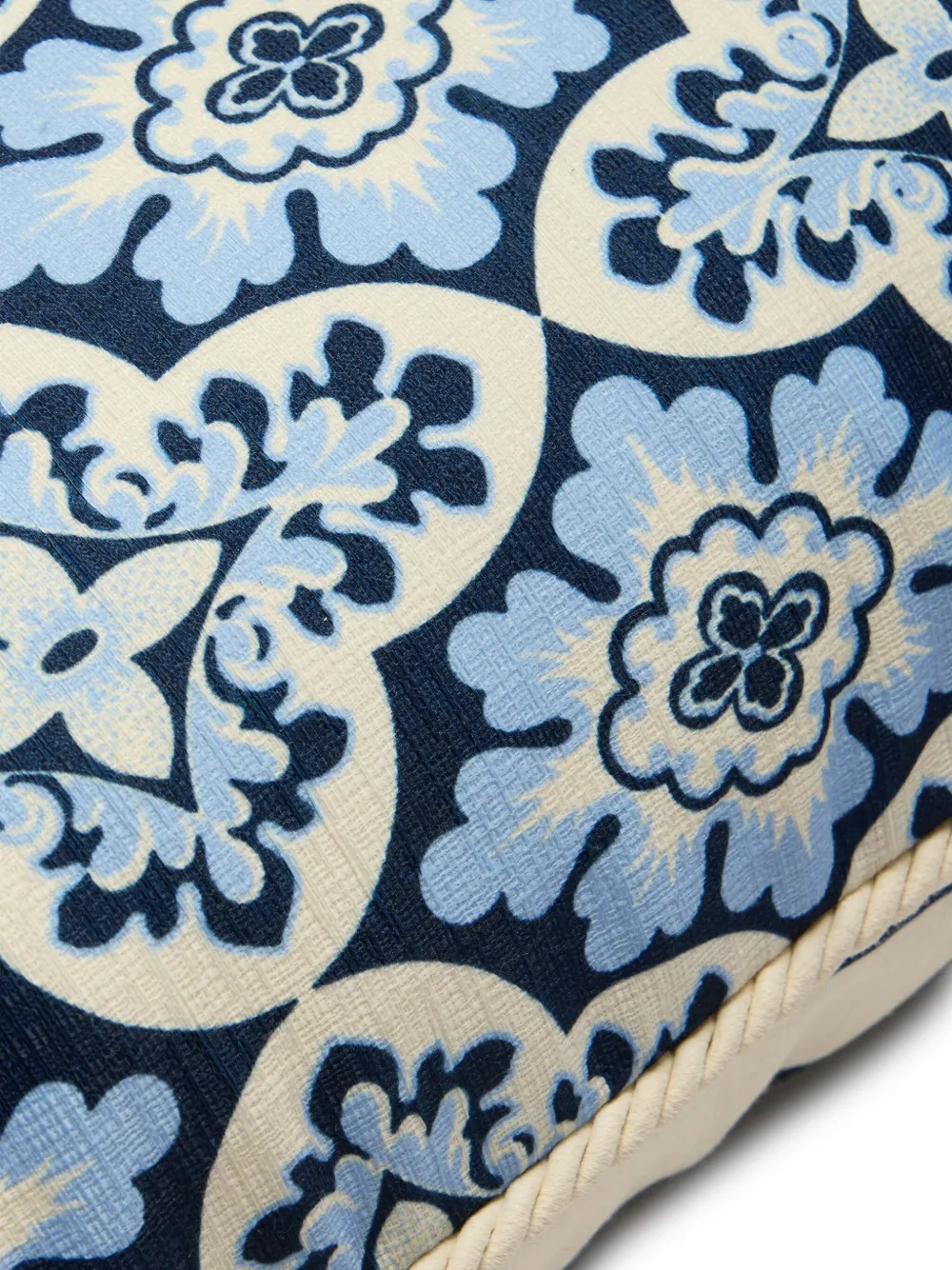 La Doublej Graphic-print Cushion In Blue