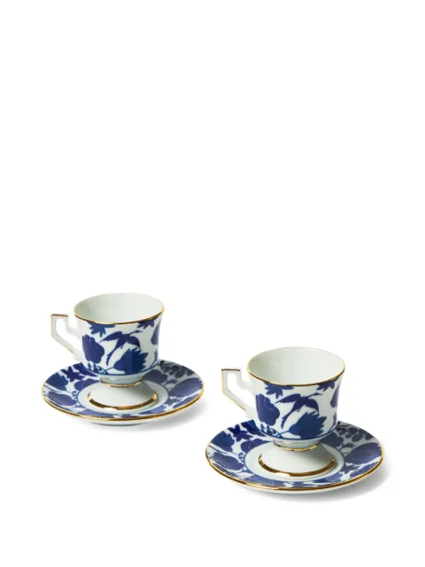 La DoubleJ Wildbird-print espresso cup (set of two)