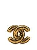 CHANEL Pre-Owned 20th Century Gold Plated CC Quilted Brooch costume brooch