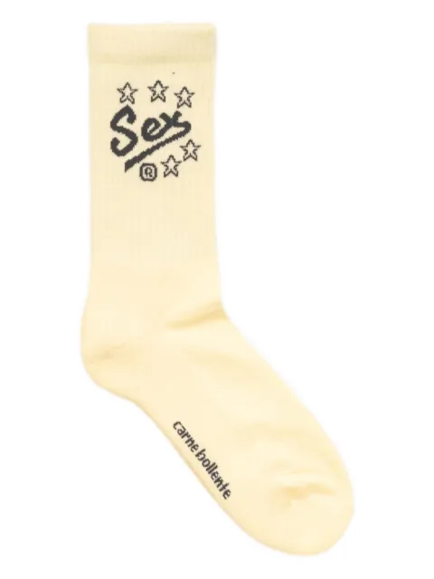 CARNE BOLLENTE intarsia-logo print socks