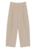 Grifoni slub-textured trousers - Neutrals