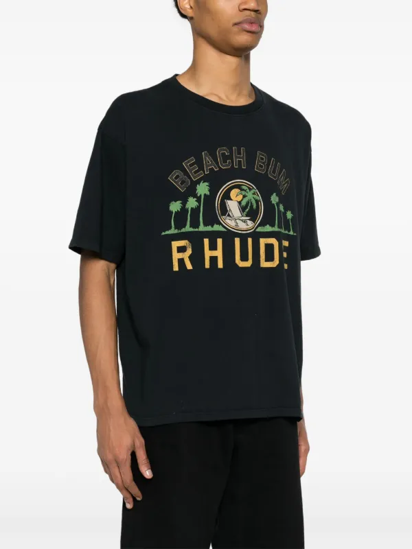 RHUDE ルード Palmera コットン 半袖 Tシャツ ブラック 関送込 RHUDE Palmera Tシャツ | ブラック | FARFETCH JP