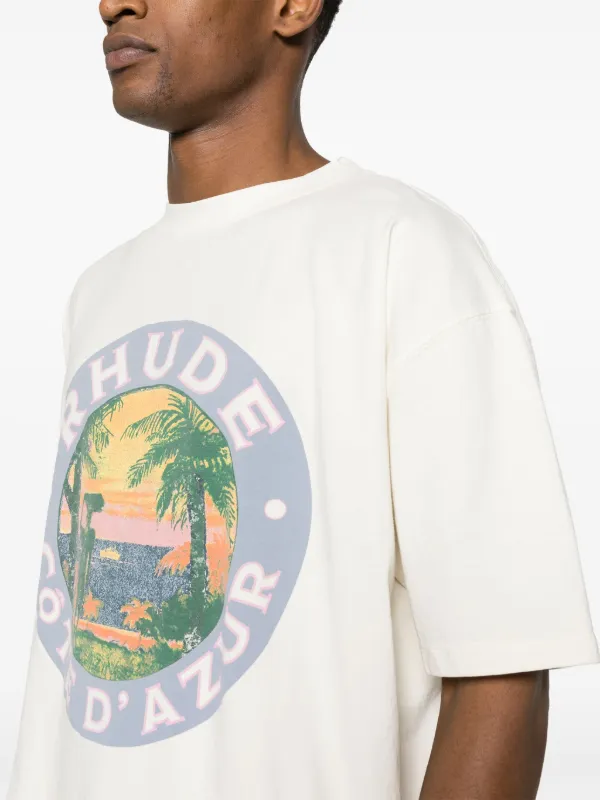 RHUDE graphic-print T-shirt | White | FARFETCH