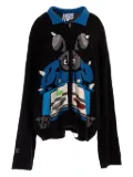 Natasha Zinko patterned intarsia-knit cardigan - Black