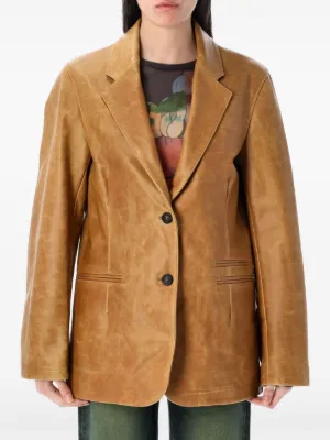 アウターその他 OUR LEGACY Woman Blazer Leather W2259OBS BURNT SUGA Our Legacy - Opening Blazer Burnt Sugar Leather