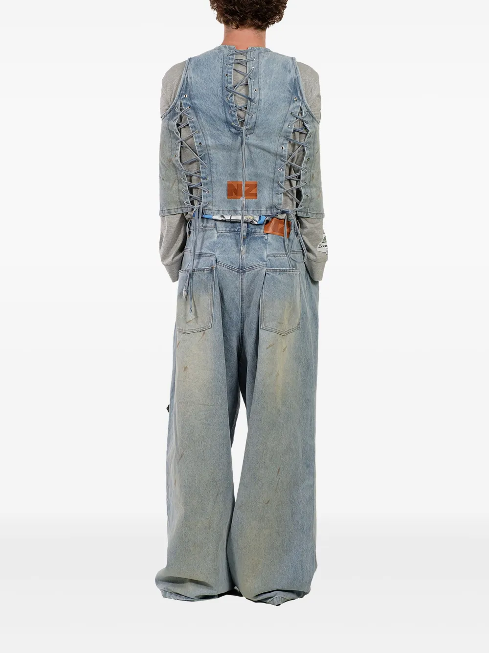 Natasha Zinko Gilet met logopatch Blauw