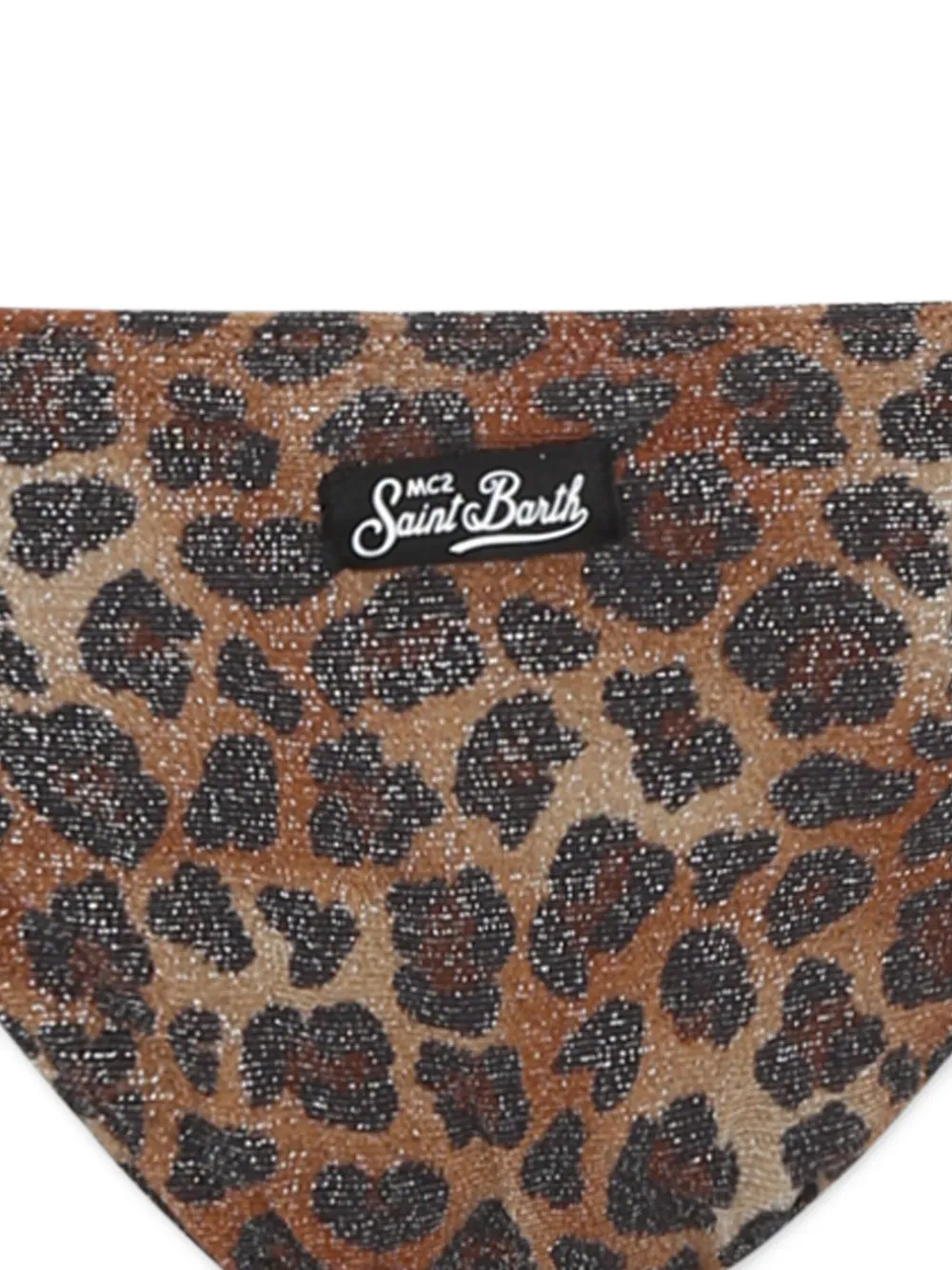 Mc2 Saint Barth Brown Bikini For Girl With Animalier Print In Brown