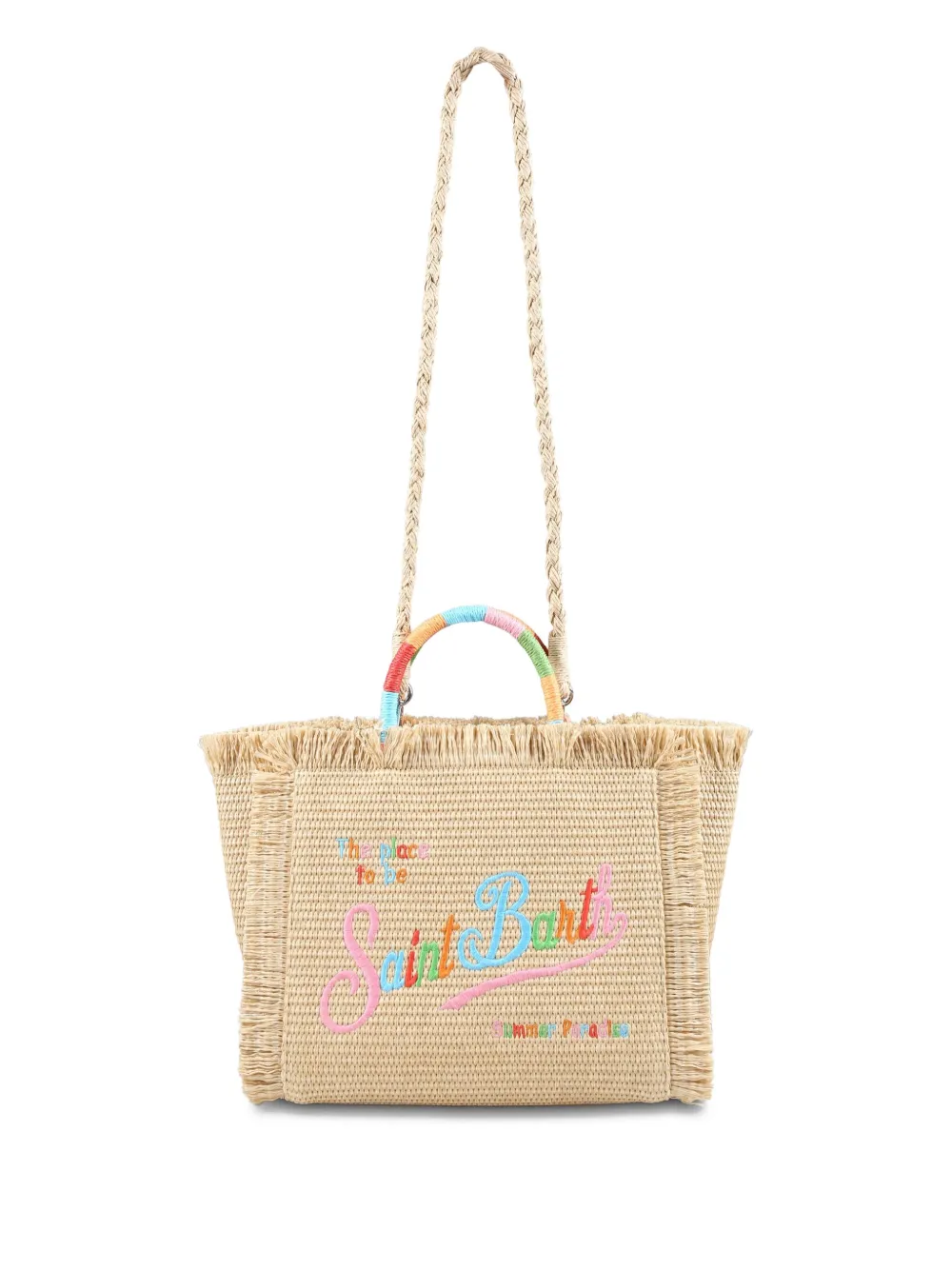 MC2 Saint Barth Kids Shopper met geborduurd logo Beige