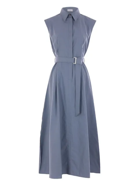Brunello Cucinelli vestido midi con cinturón