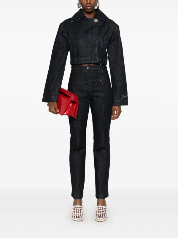 デニム・ジーパン JACQUEMUS WOMEN Le De-Nimes Norma Jeans Navy Blue Navy La Croisière 'Le De-Nimes Norma' Jeans by JACQUEMUS on Sale