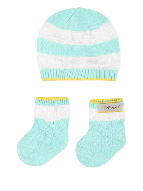 Gensami kids Happy ZigZag beanie hat set