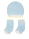 Gensami kids Happy ZigZag beanie hat set - Blue