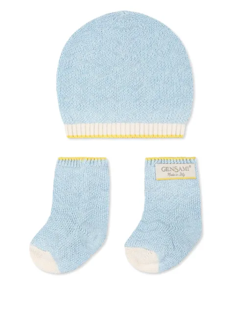 Gensami kids Happy ZigZag beanie hat set