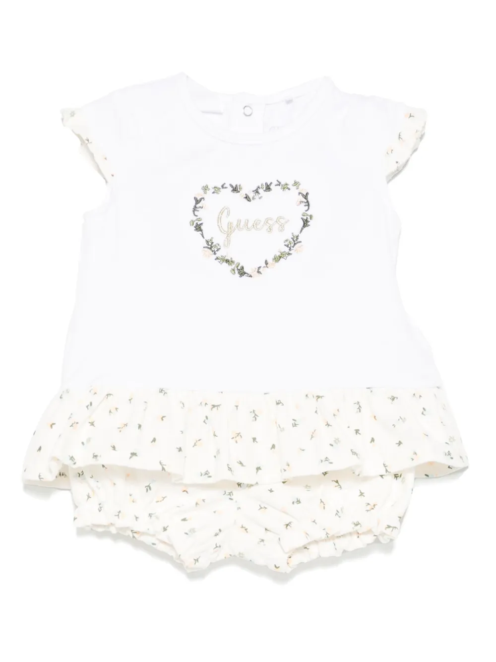 guess kids Short-Set mit Blumen-Print | Weiß | Image 1