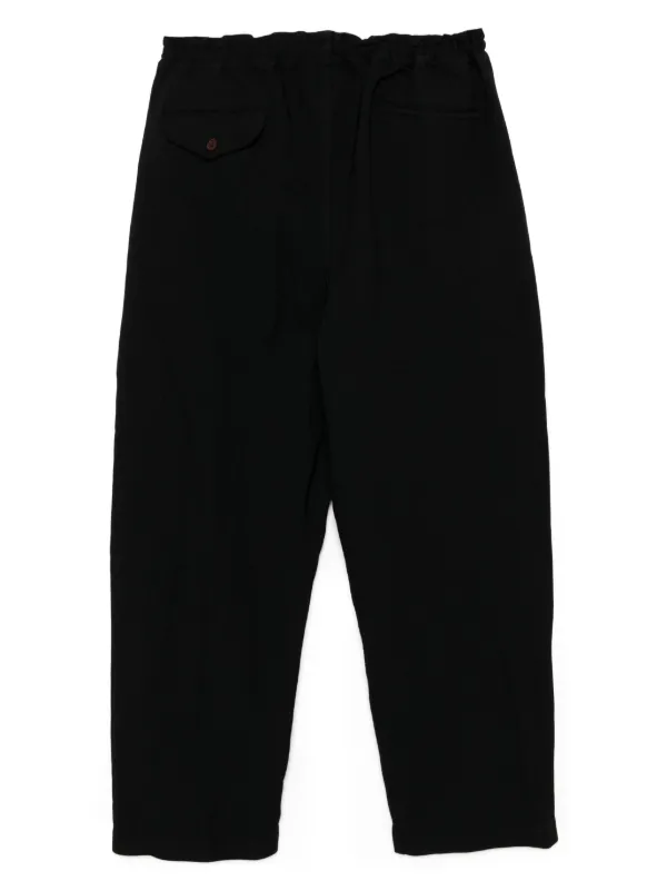 Black Comme Des Garçons Garment Treated Trousers | Black | FARFETCH