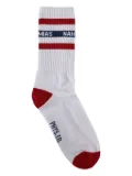 Nahmias striped logo-lettering socks - White