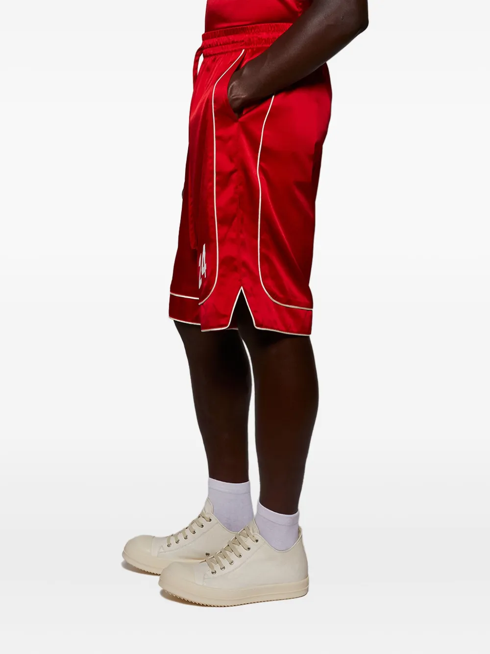 Nahmias Drawstring-waist Silk Shorts In Red
