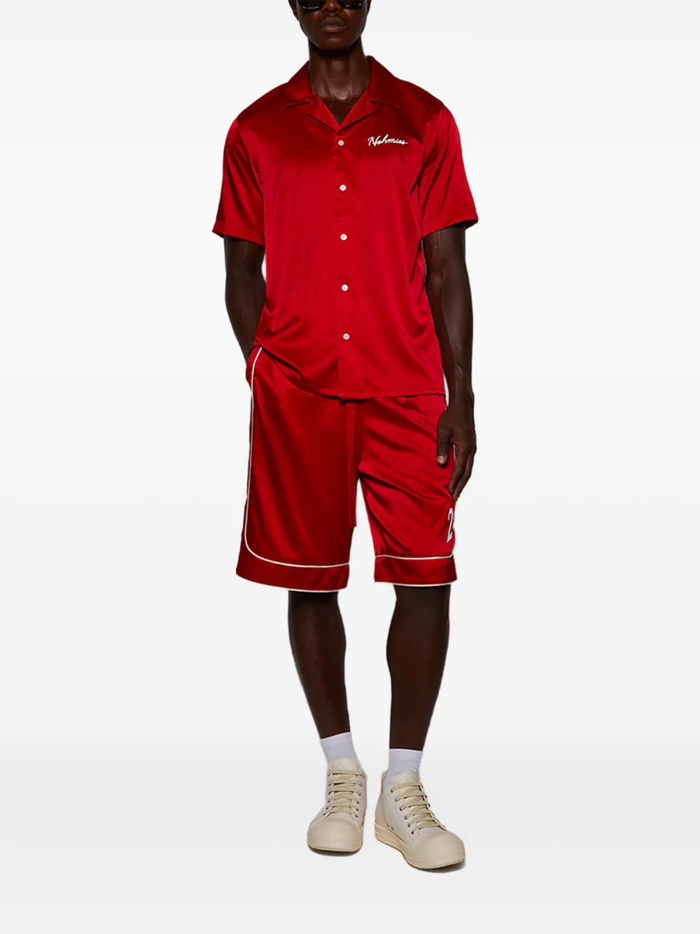 Nahmias drawstring-waist silk shorts | Track & Running Shorts | Image 2