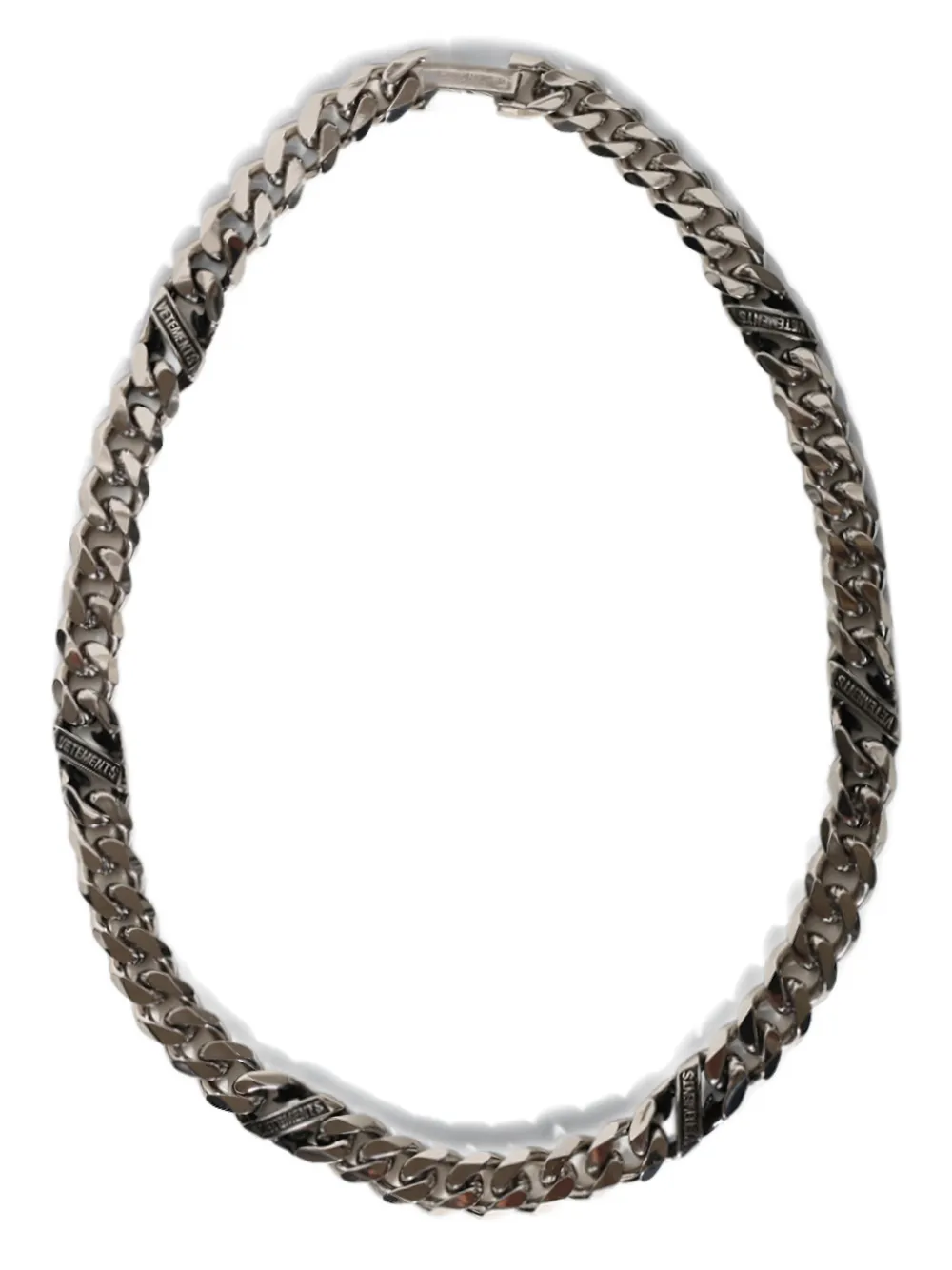 VETEMENTS logo-detail chain necklace - Argento