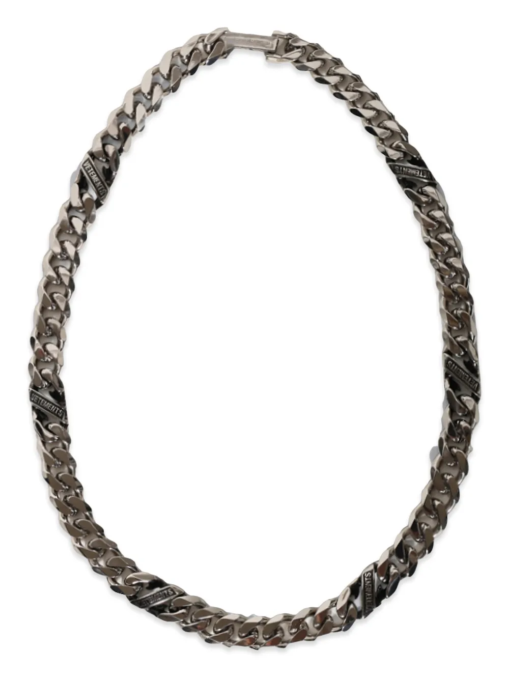 VETEMENTS logo-detail chain necklace - Argento
