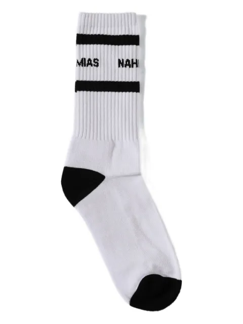 Nahmias striped logo-detail socks