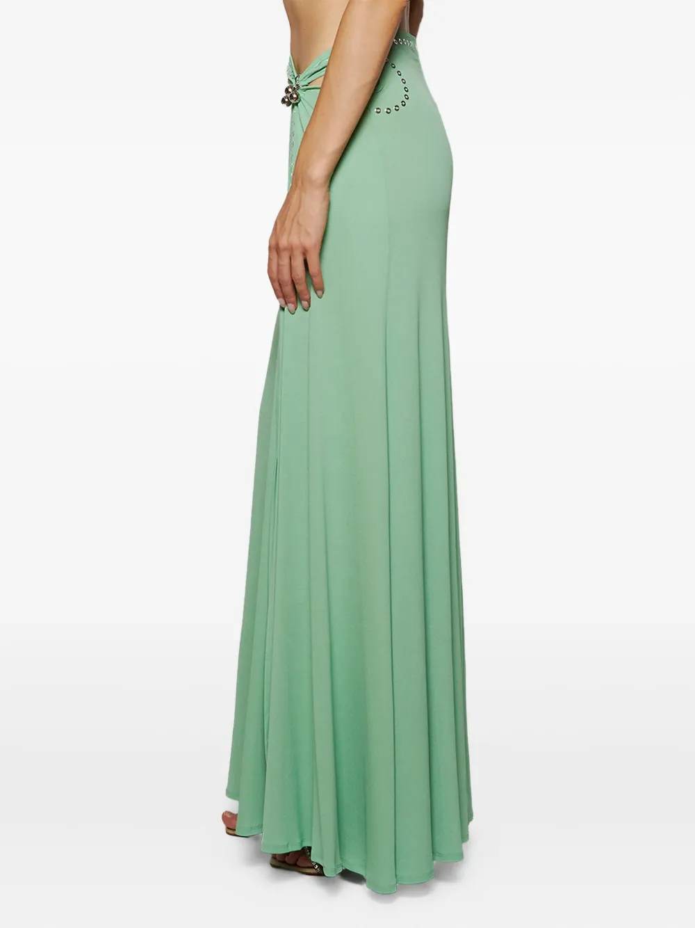  Rabanne Cut-out Eyelet-embellished Skirt - Green 