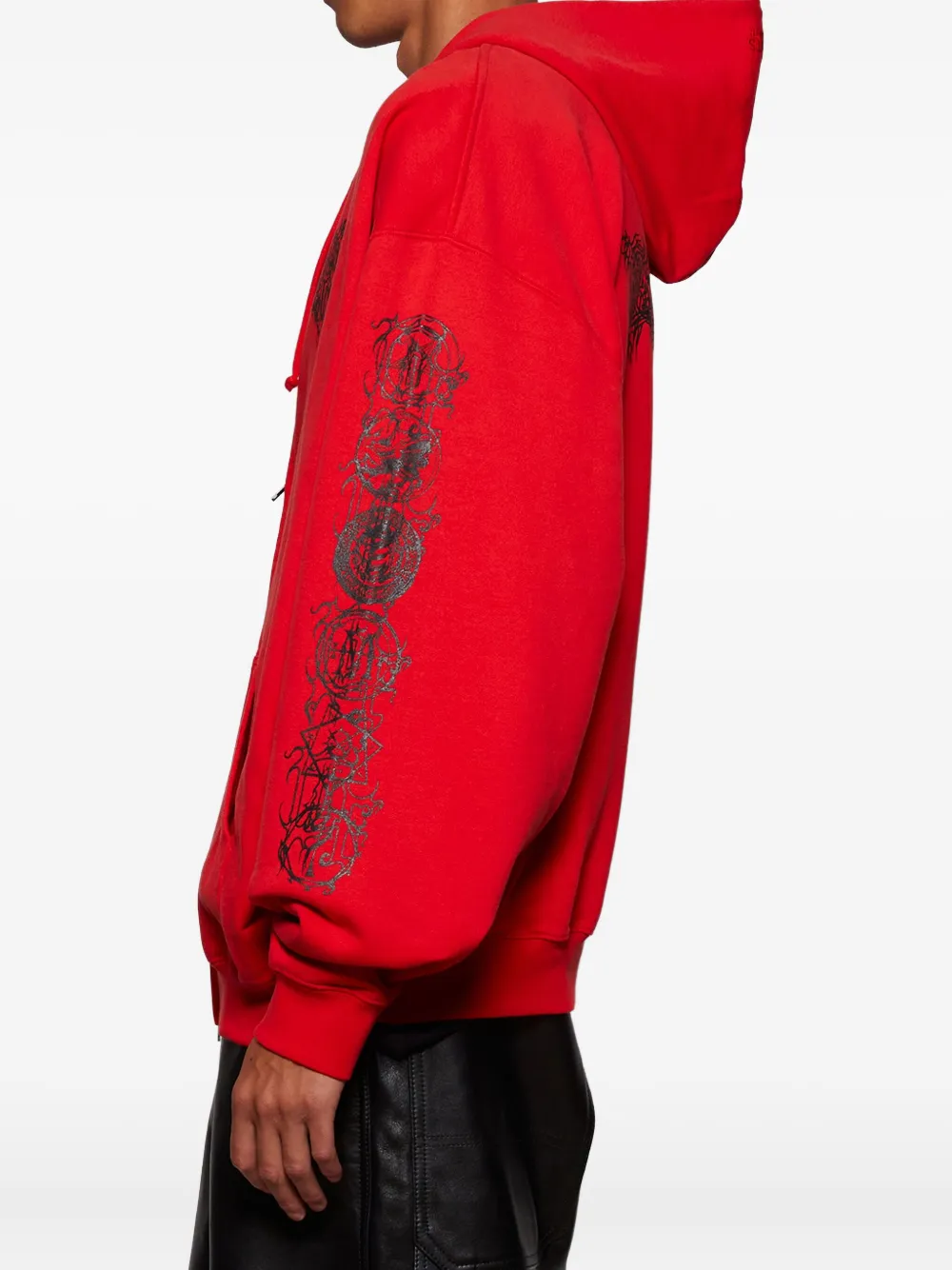 Vetements Red Cradle Of Filth Double Logo Oversized Hoodie In Red