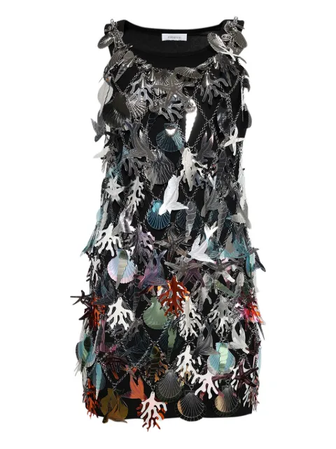 Rabanne Robe shell-coral chain-effect mini dress
