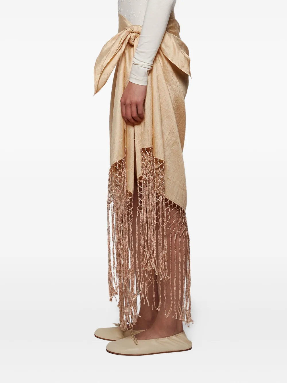 diotima fringed midi skirt | Neutrals | Image 1